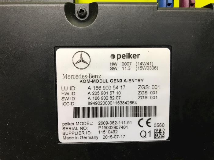 Modul (sonstige) van een Mercedes-Benz B (W246,242) 1.5 B-180 CDI 16V 2015