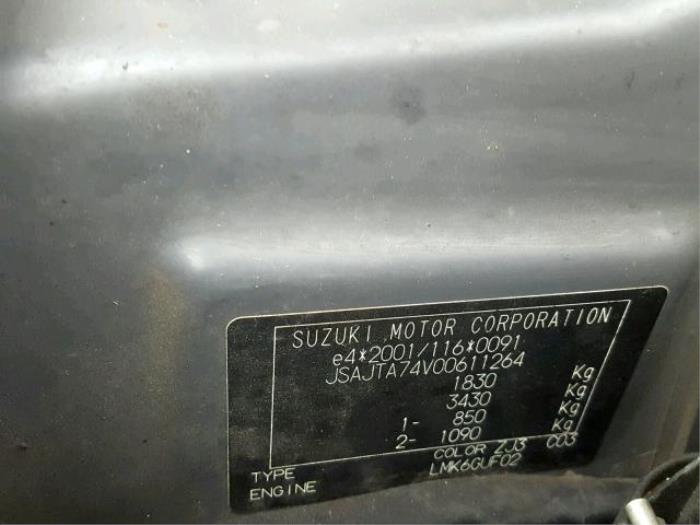 Tailgate from a Suzuki Grand Vitara II (JT) 1.6 16V 2011