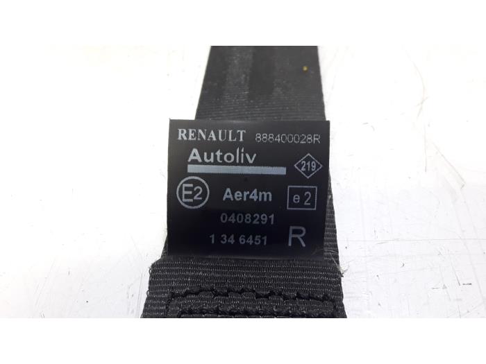 Rear seatbelt, right from a Renault Scénic III (JZ) 1.5 dCi 110 2012