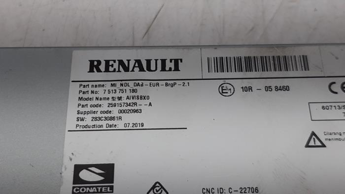 Module navigation d'un Renault Clio V (RJAB) 1.0 TCe 100 12V 2019