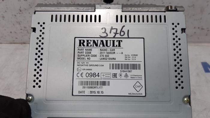 Radio d'un Renault Clio IV (5R) 0.9 Energy TCE 90 12V 2015
