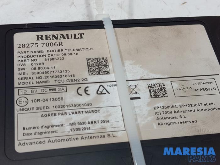 Módulo de teléfono de un Renault Megane IV Estate (RFBK) 1.5 Energy dCi 110 2016