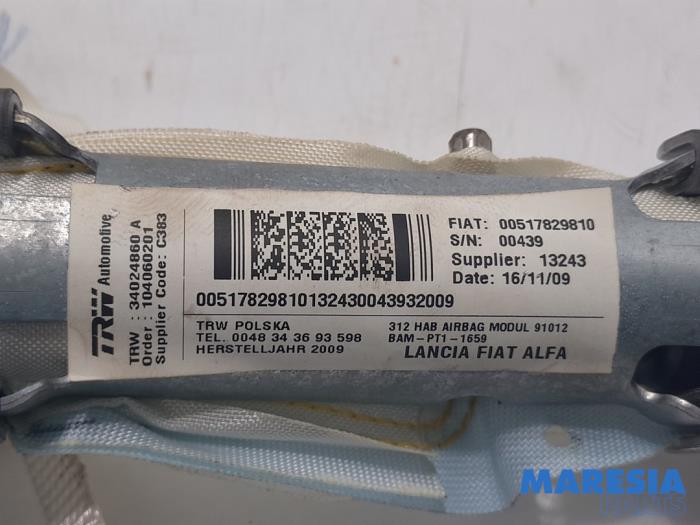 Roof curtain airbag, left from a Fiat 500 (312) 1.2 69 2009