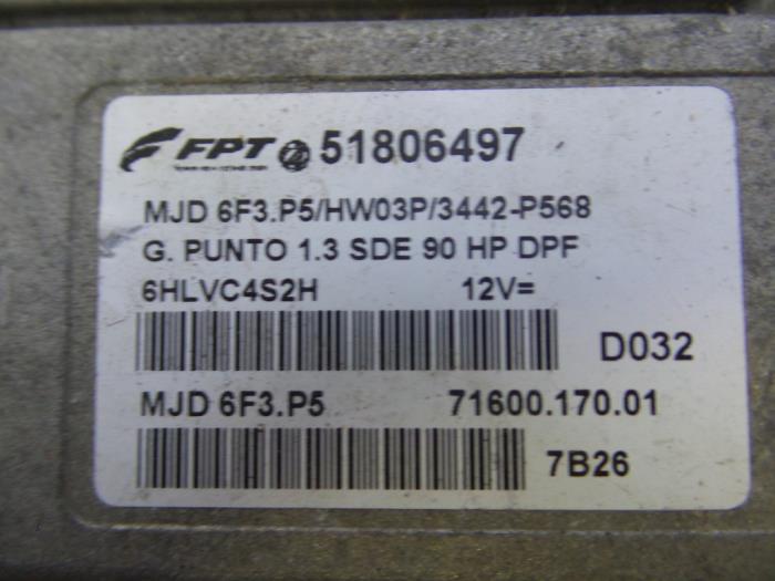 Engine management computer from a Fiat Grande Punto (199) 1.3 JTD Multijet 16V VGT 2007