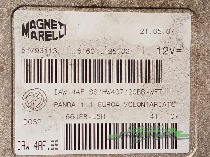Ordinateur gestion moteur d'un Fiat Panda (169) 1.1 Fire 2007