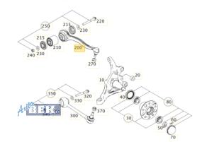 Używane Zawieszenie lewy przód Mercedes C (W204) 1.8 C-200K 16V Cena € 225,00 Procedura marży oferowane przez Auto Bek