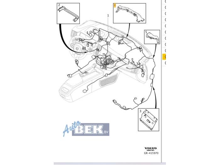 Begagnade Kablage Volvo V90 II (PW) 2.0 D3 16V Pris € 250,00 Marginaltabell erbjuds av Auto Bek