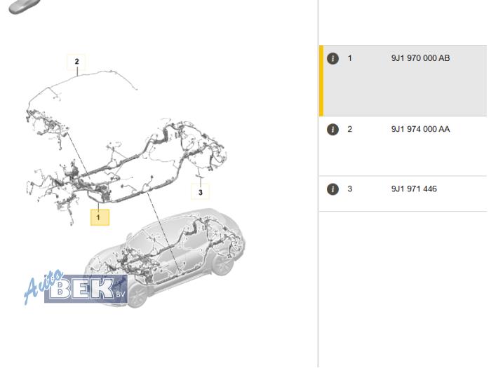 Begagnade Kablage Porsche Taycan (Y1A) 4S 105 kWh Pris € 1.749,99 Marginaltabell erbjuds av Auto Bek