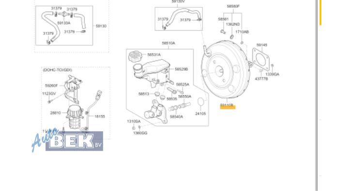 Usagé Assistant de freinage Kia Cee'd (JDB5) 1.4i 16V Prix € 55,00 Règlement à la marge proposé par Auto Bek