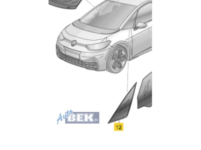 Usados Ventanilla triangular derecha delante Volkswagen ID.3 (E11/E12) 45 kWh Precio € 35,00 Norma de margen ofrecido por Auto Bek