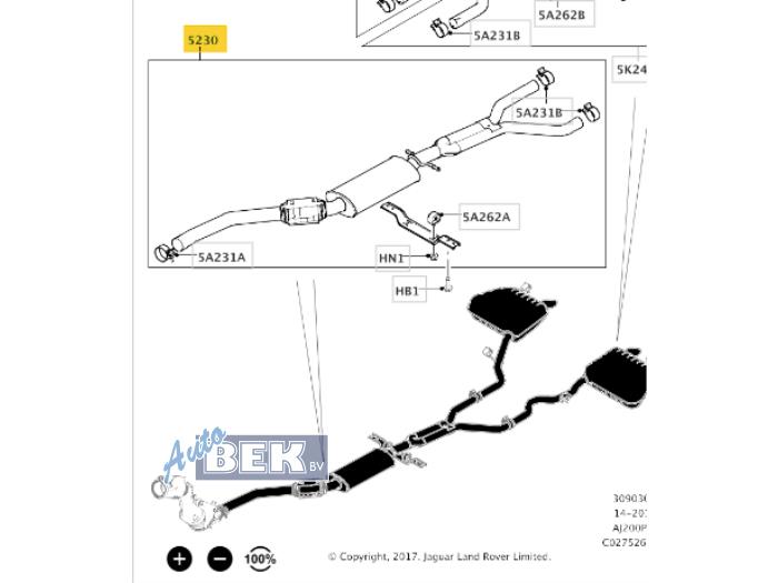 Gebrauchte Auspuff Mitteldämpfer Landrover Range Rover Velar (LY) 2.0 16V P300 AWD Preis auf Anfrage angeboten von Auto Bek