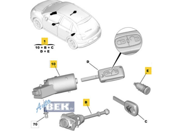 Used Ignition lock + computer Citroen C3 (SC) 1.4 16V VTi Price € 35,00 Margin scheme offered by Auto Bek