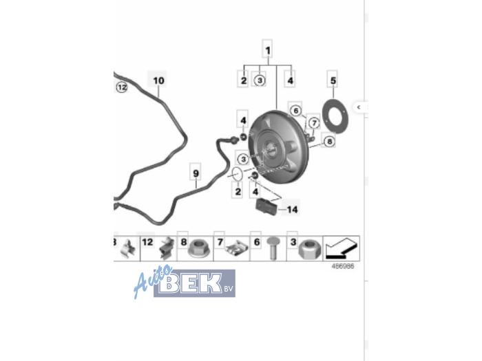 Usados Servofreno BMW 1 serie (F40) 116d 1.5 12V TwinPower Precio € 65,00 Norma de margen ofrecido por Auto Bek
