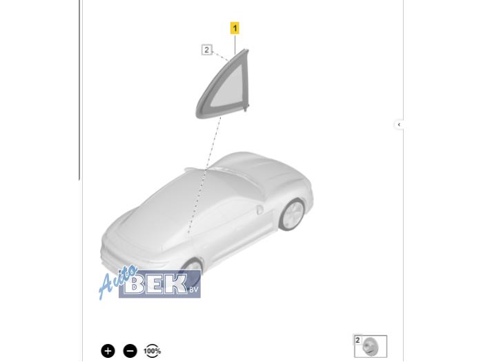 Usados Ventanilla triangular derecha detrás Porsche Taycan Sport Turismo (Y1C) GTS 93 kWh Precio de solicitud ofrecido por Auto Bek