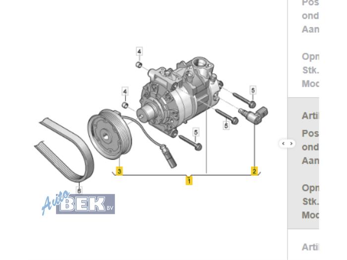 Usagé Pompe clim Volkswagen Caddy Cargo V (SBA/SBH) 2.0 TDI BlueMotionTechnology Prix sur demande proposé par Auto Bek