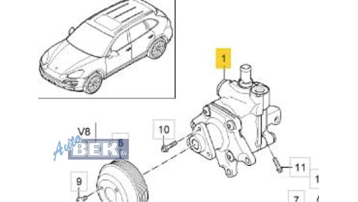 Usagé Pompe de direction Porsche Cayenne II (92A) 4.8 V8 32V S Prix € 170,00 Règlement à la marge proposé par Auto Bek