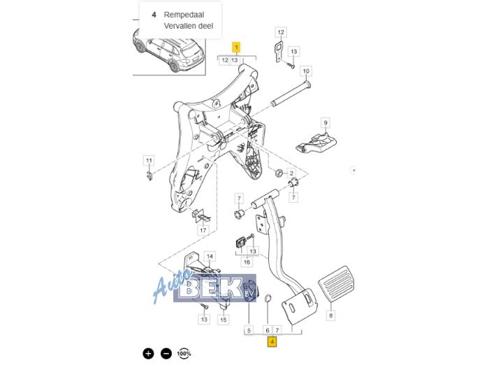 Używane Pedal hamulca Porsche Cayenne II (92A) 4.8 V8 32V S Cena na żądanie oferowane przez Auto Bek