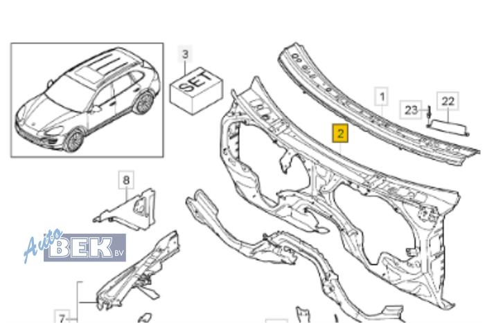 Używane Przegroda Porsche Cayenne II (92A) 4.8 V8 32V S Cena na żądanie oferowane przez Auto Bek