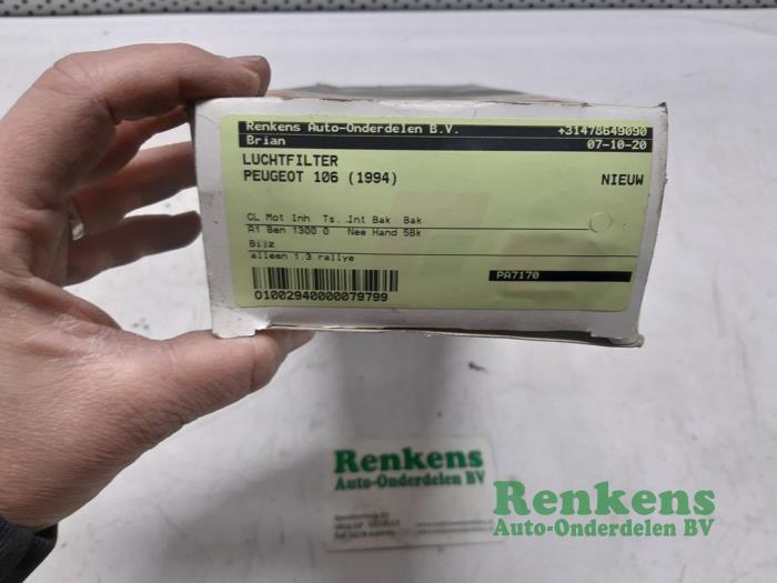 Nya Luftfilter Peugeot 106 I 1.3 Rallye Pris € 10,04 Inklusive moms erbjuds av Renkens Auto-Onderdelen B.V.