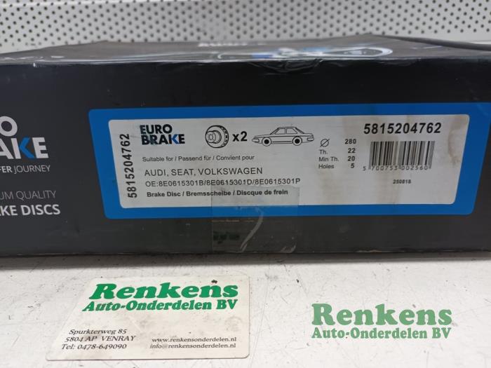 Bremsscheibe vorne van een Volkswagen Diverse
