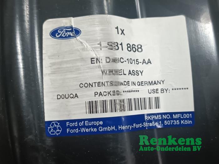 Zestaw obreczy z Ford Fiesta 6 (JA8) 1.0 EcoBoost 12V 100 2015