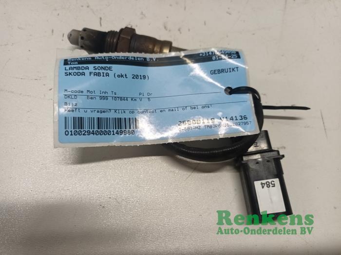 Usagé Sonde lambda Skoda Fabia III Combi (NJ5) 1.0 TSI 12V Prix € 30,00 Règlement à la marge proposé par Renkens Auto-Onderdelen B.V.