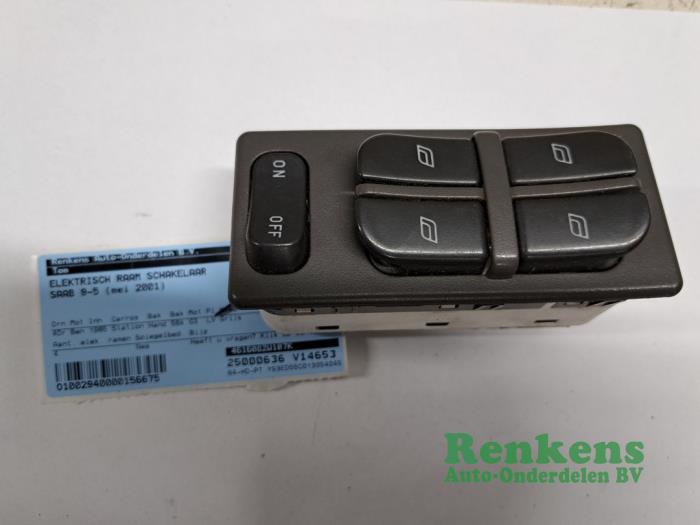 Usados Interruptor de ventanilla eléctrica Saab 9-5 Estate (YS3E) 2.0t 16V Precio € 35,00 Norma de margen ofrecido por Renkens Auto-Onderdelen B.V.