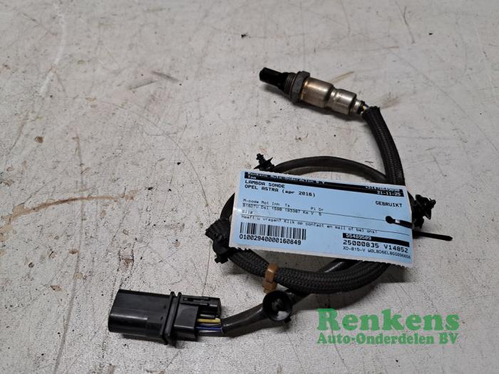 Usados Sonda Lambda Opel Astra K 1.6 CDTI 110 16V Precio € 25,00 Norma de margen ofrecido por Renkens Auto-Onderdelen B.V.
