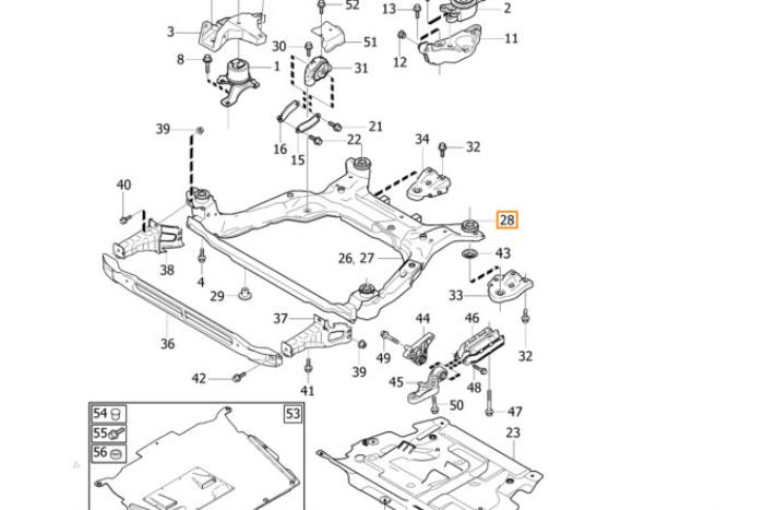 V60 Rear Subframe Subframe Volvo V60 - 30683801 - Auto Demontage Elferink B.V.