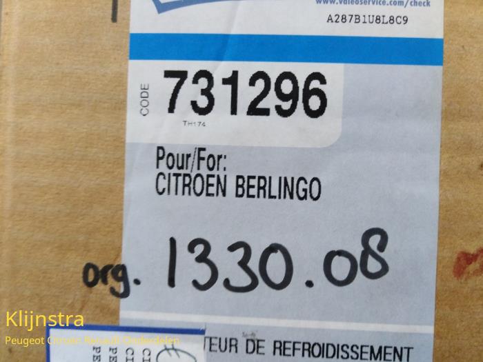 Radiateur d'un Citroën Berlingo 1.1 1997