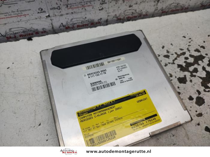 Used Engine management computer Mercedes C Sportcoupé (C203) 2.0 C-180 16V Price on request offered by Autodemontage M.J. Rutte B.V.