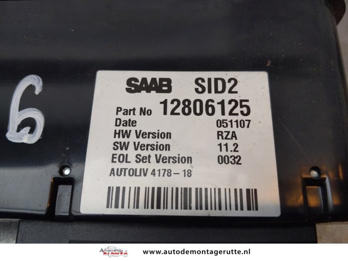 Horlogerie d'un Saab 9-5 (YS3E) 2.0t 16V 2001