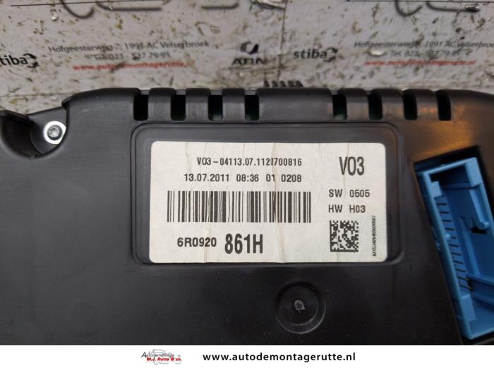 Compteur d'un Volkswagen Polo V (6R) 1.2 TDI 12V BlueMotion 2011