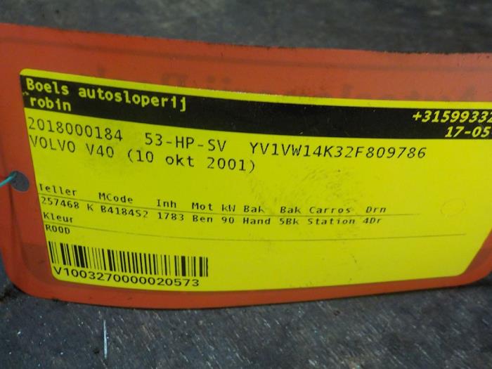 Gebrauchte Luftmassenmesser Volvo V40 (VW) 1.8 16V Preis € 25,00 Margenregelung angeboten von Boels Autodemontage