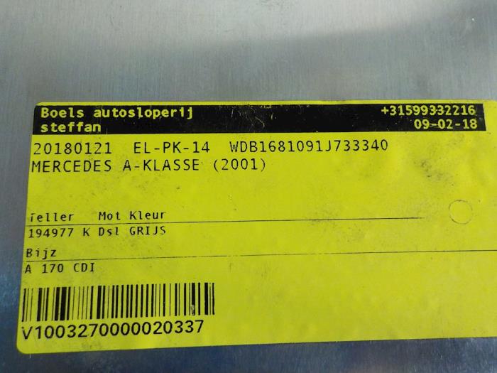Used Engine management computer Mercedes A (W168) 1.7 A-160 CDI 16V Price € 100,00 Margin scheme offered by Boels Autodemontage