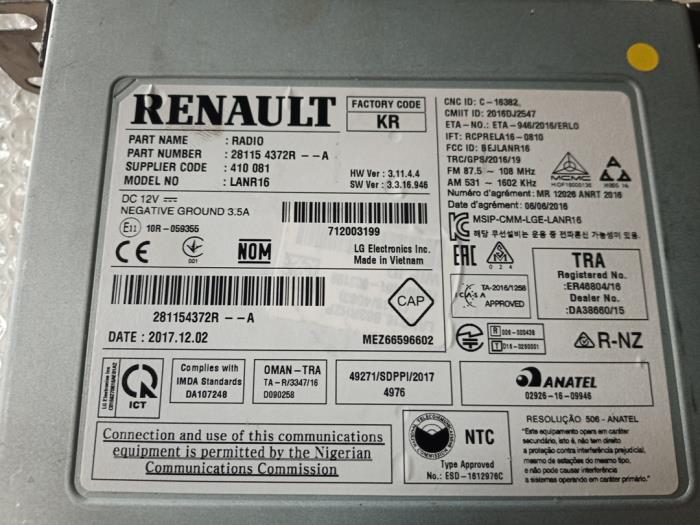 Boîtier Module Autoradio GPS Pour Renault Megane IV / Talisman - Référence 281154372R - Occasion