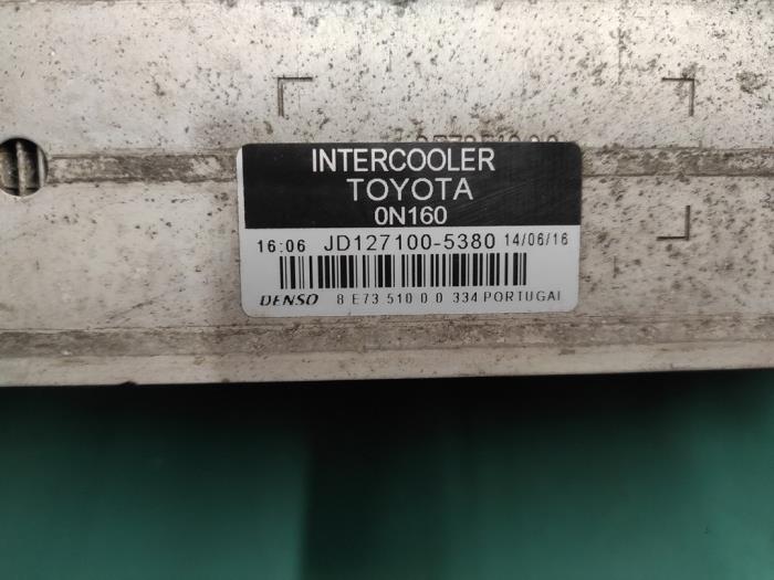 Intercooler de un Toyota Yaris III (P13) 1.4 D-4D-F 2016