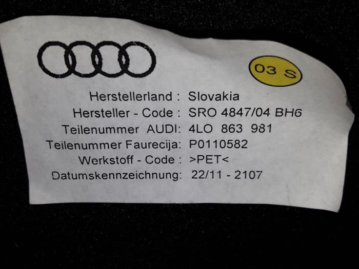 Juego de tapicería (completo) de un Audi Q7 (4LB) 3.0 TDI V6 24V 2011