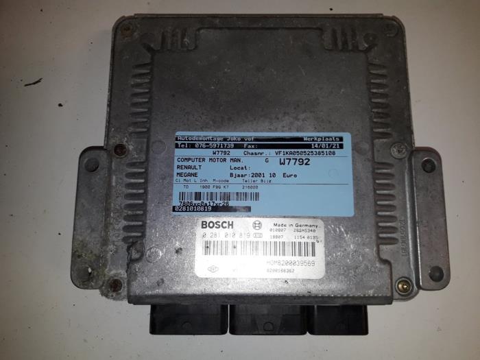 Used Engine management computer Renault Megane Break/Grandtour (KA) 1.9 dCi Price on request offered by Autodemontage Joko B.V.