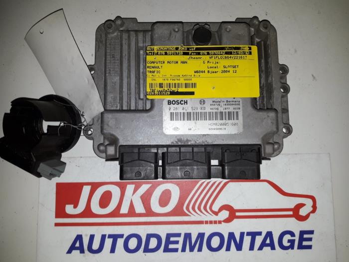 Engine management computer Renault Trafic New (FL), 2001 / 2014 1.9 dCi 100 16V, Delivery, Diesel, 1.870cc, 74kW (101pk), FWD, F9Q760, 2001-03 / 2006-09, FL0C; FLAC; FLBC; FLFC; FLGC (Used)