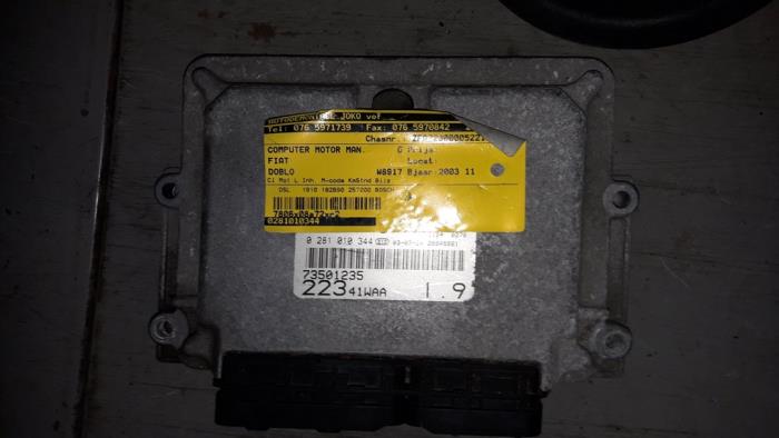 Used Engine management computer Fiat Doblo (223A/119) 1.9 JTD Price on request offered by Autodemontage Joko B.V.