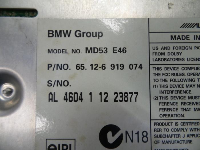 Radio from a BMW 3 serie (E46/2) M3 3.2 24V 2002