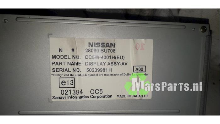 Affichage navigation d'un Nissan Almera Tino (V10M) 1.8 16V 2004
