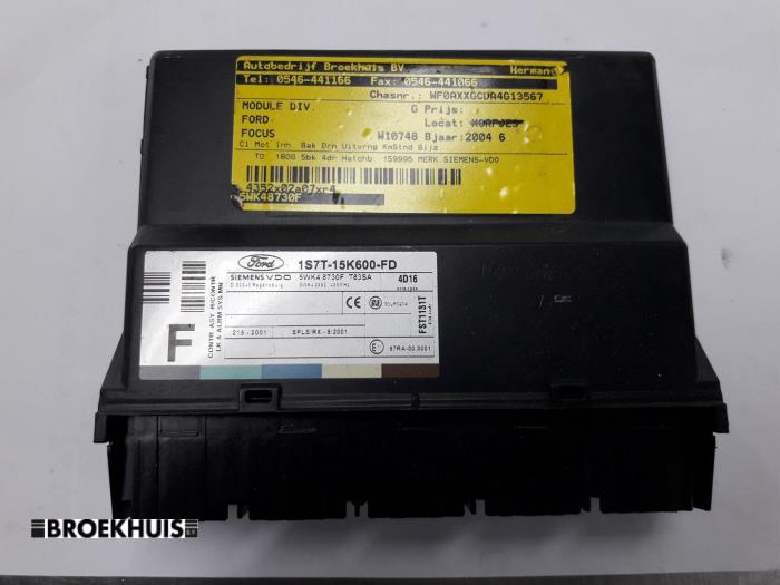 Used Body control computer Ford Focus 1 1.8 TDdi Price € 25,00 Margin scheme offered by Autobedrijf Broekhuis B.V.