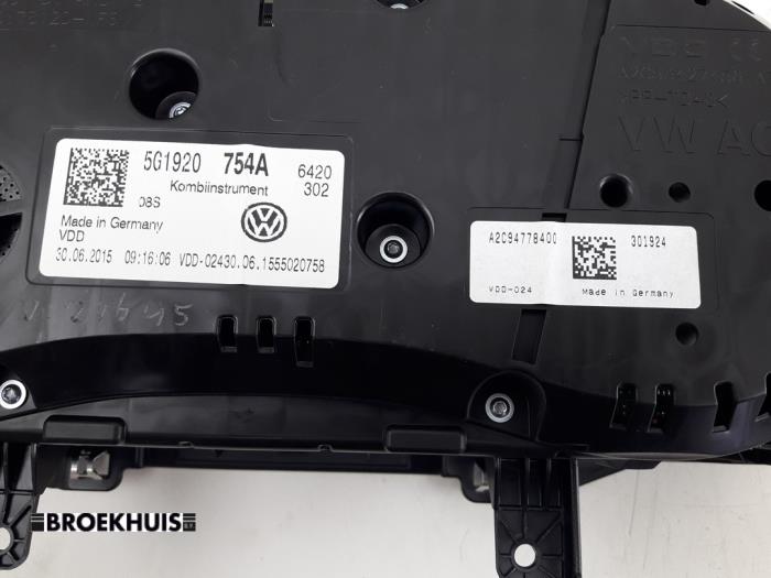 Compteur d'un Volkswagen Golf VII (AUA) 1.4 GTE 16V 2015