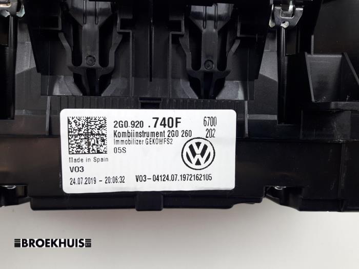 Compteur kilométrique KM d'un Volkswagen Polo VI (AW1) 1.0 TSI 12V 2019