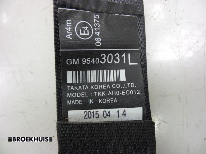Ceinture de sécurité arrière gauche d'un Opel Mokka/Mokka X 1.4 Turbo 16V 4x2 2015