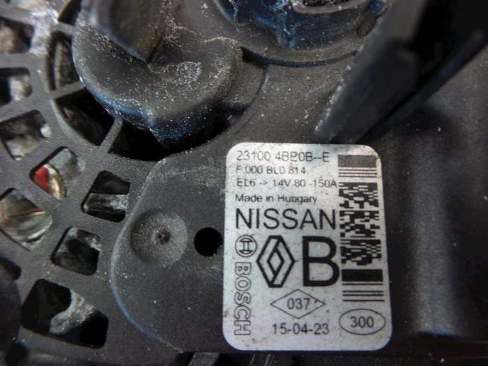 Alternateur d'un Nissan Qashqai (J11) 1.2 DIG-T 16V 2015