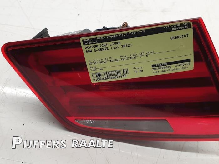 Taillight, left from a BMW 5 serie (F10) 530d xDrive 24V Blue Performance 2012