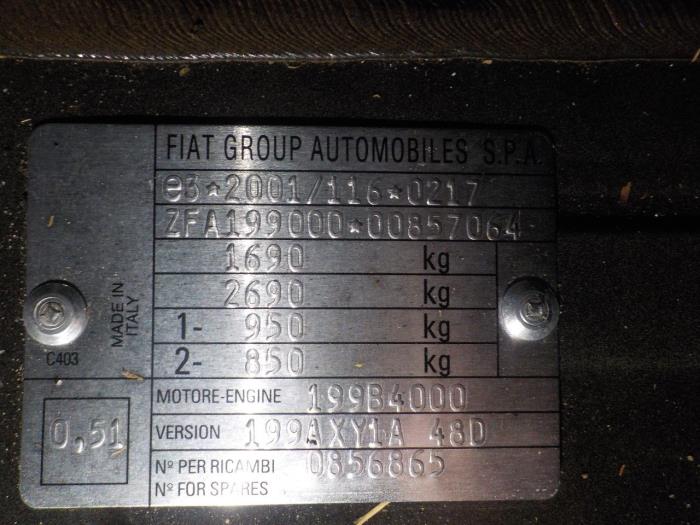Système d'injection d'un Fiat Punto 2012